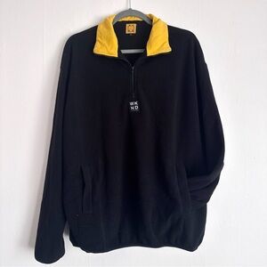 Mens WKND Skateboards Quarter-zip Fleece Sweater with Contrast Collar